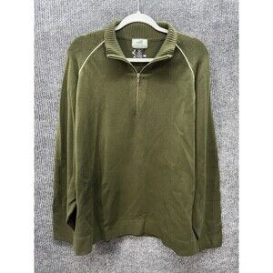 Horny Toad 1/4 Zip Pullover Men’s Large Green Heavyweight Outdoor Hiking Sweater